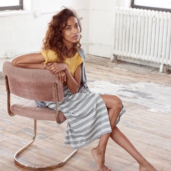 Madewell Dresses & Skirts - Madewell • Stripe Button-Front Midi Skirt